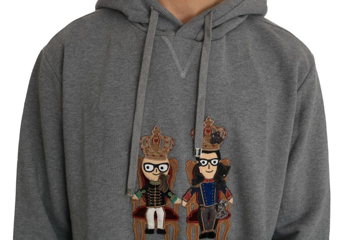 Gray Cotton Hooded Royal Sweater