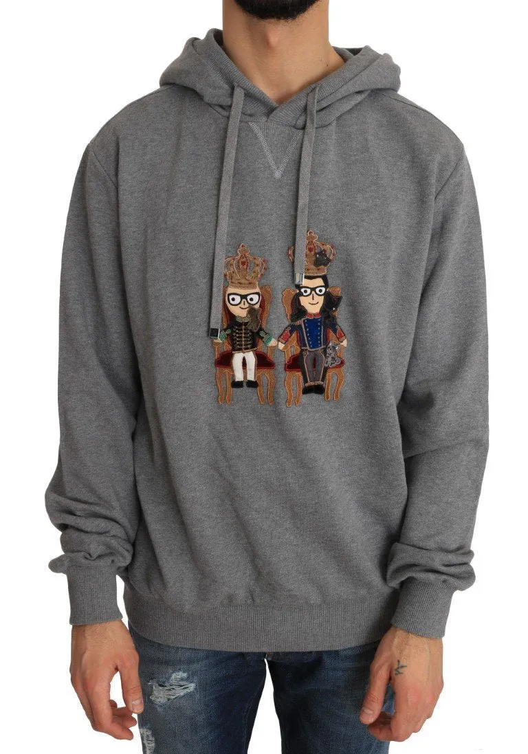 Gray Cotton Hooded Royal Sweater