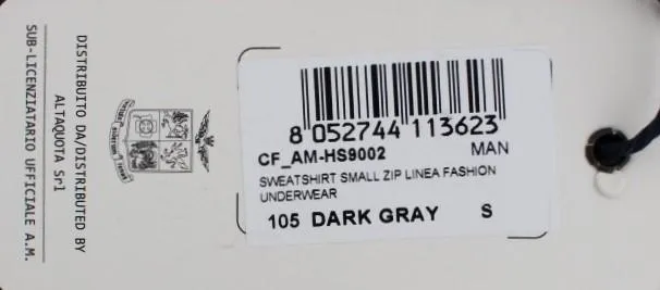 Gray Cotton Stretch Half Zipper Sweater