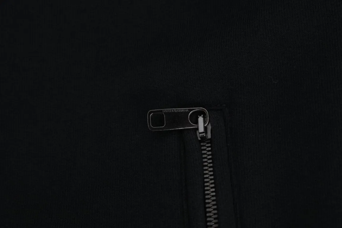 Gray Cotton Sweater Hooded Zipper