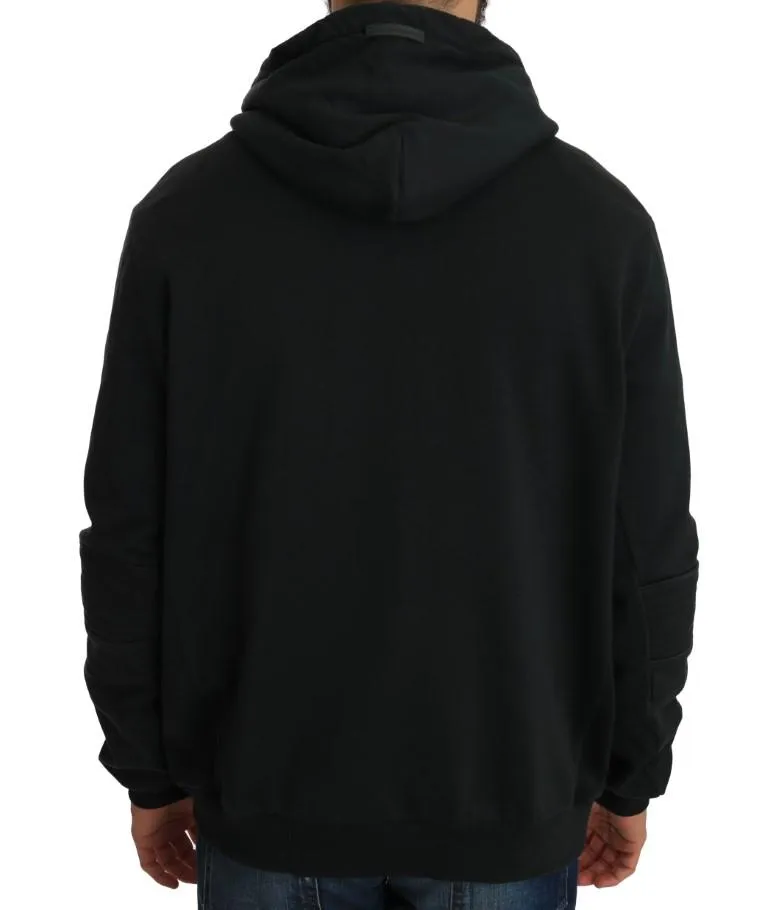 Gray Cotton Sweater Hooded Zipper