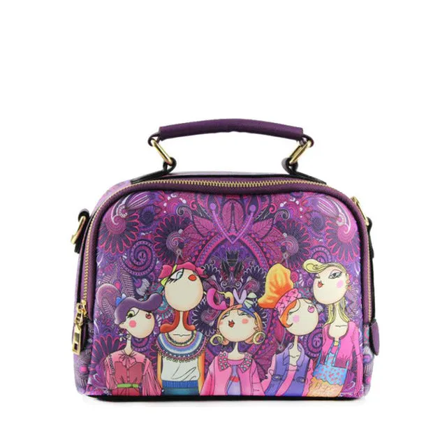 Green Cartoon Shoulder Handbag