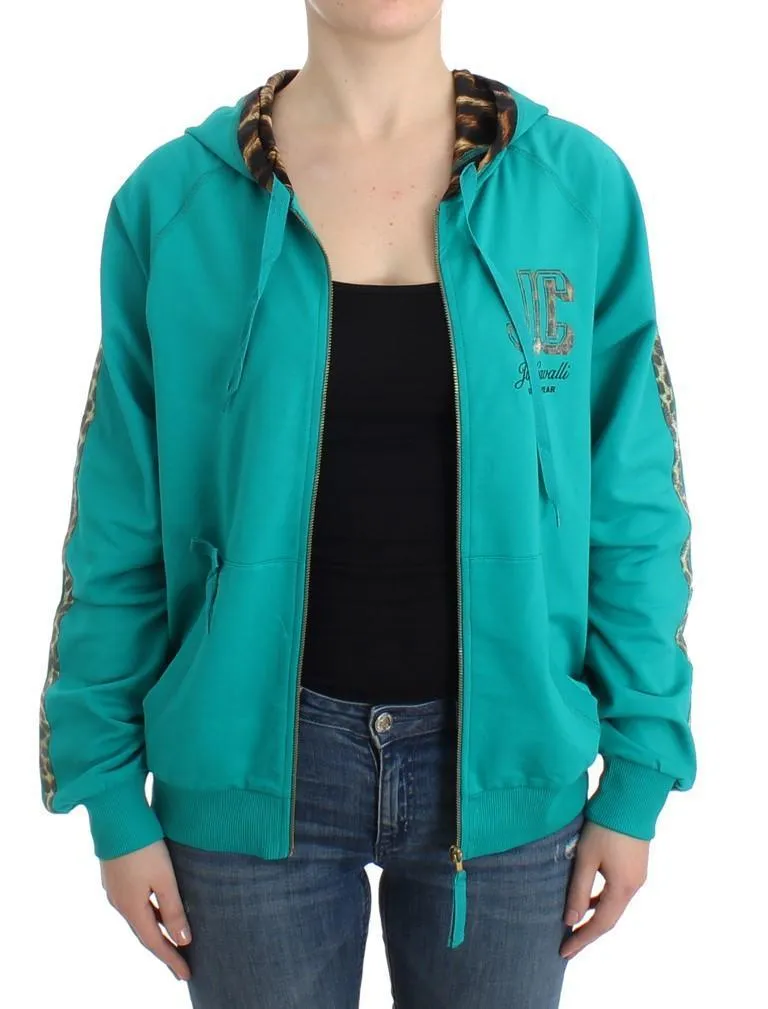 Green zipup cotton sweatshirt
