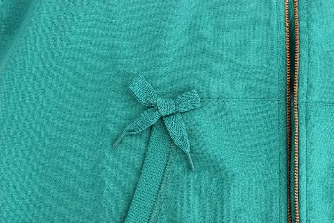 Green zipup cotton sweatshirt