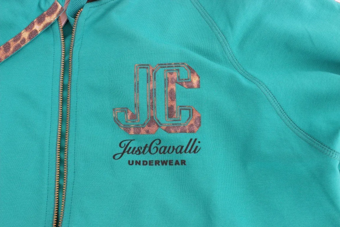 Green zipup cotton sweatshirt