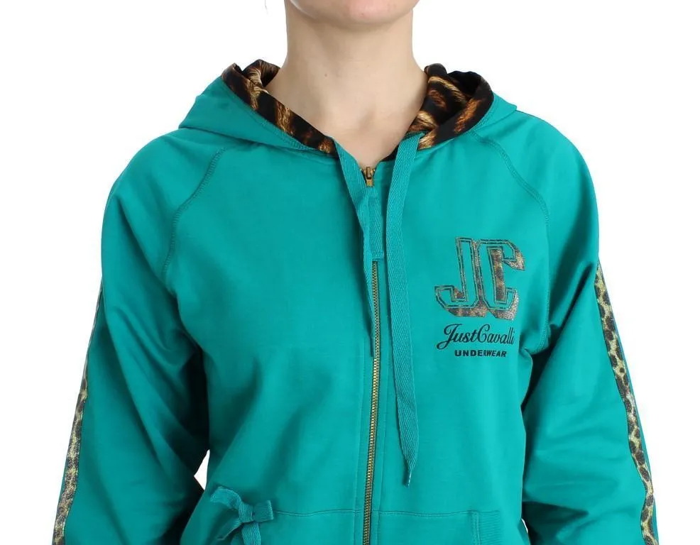 Green zipup cotton sweatshirt