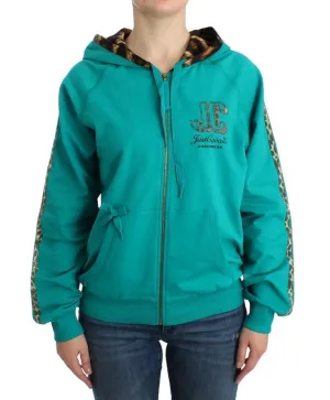 Green zipup cotton sweatshirt