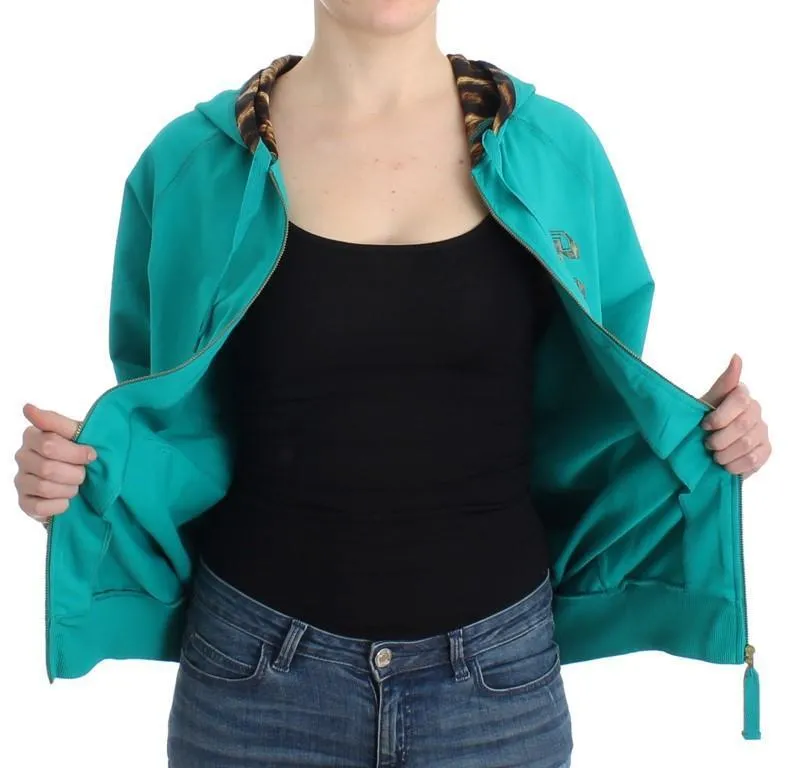 Green zipup cotton sweatshirt