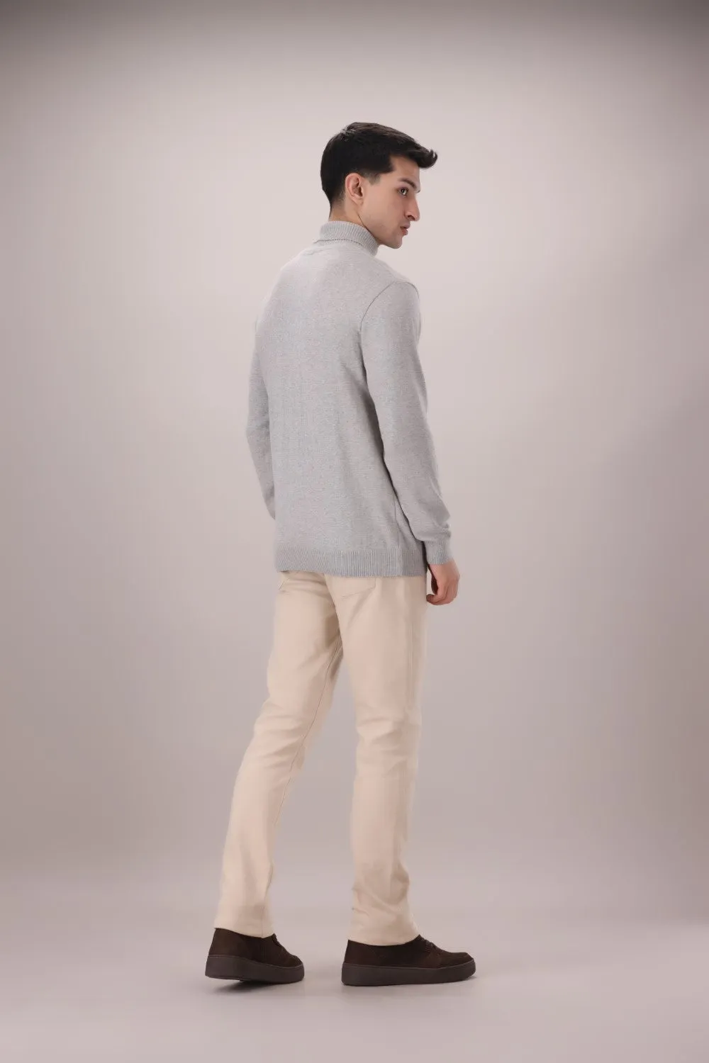 Grey Cotton Knit Sweatshirt