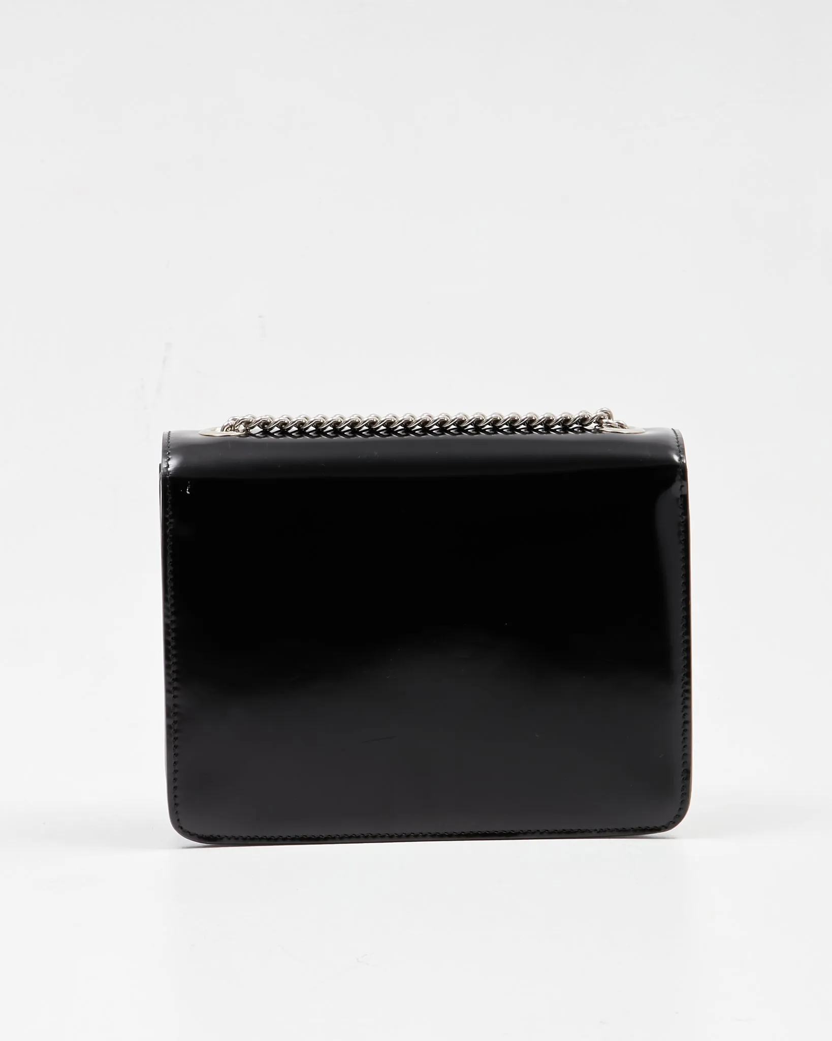 Gucci Black Patent Interlocking G Small Shoulder Bag