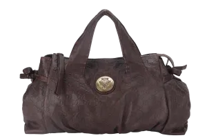 GUCCI BROWN MONOGRAM LEATHER D RING HAND CARRY BAG (197021 467891) WITH DUST COVER