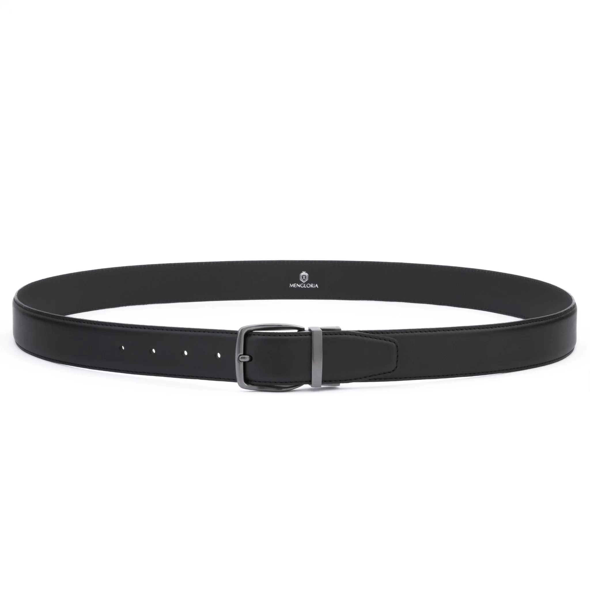 Gunmetal Buckle 35 mm Adjustable Leather Belt | Black
