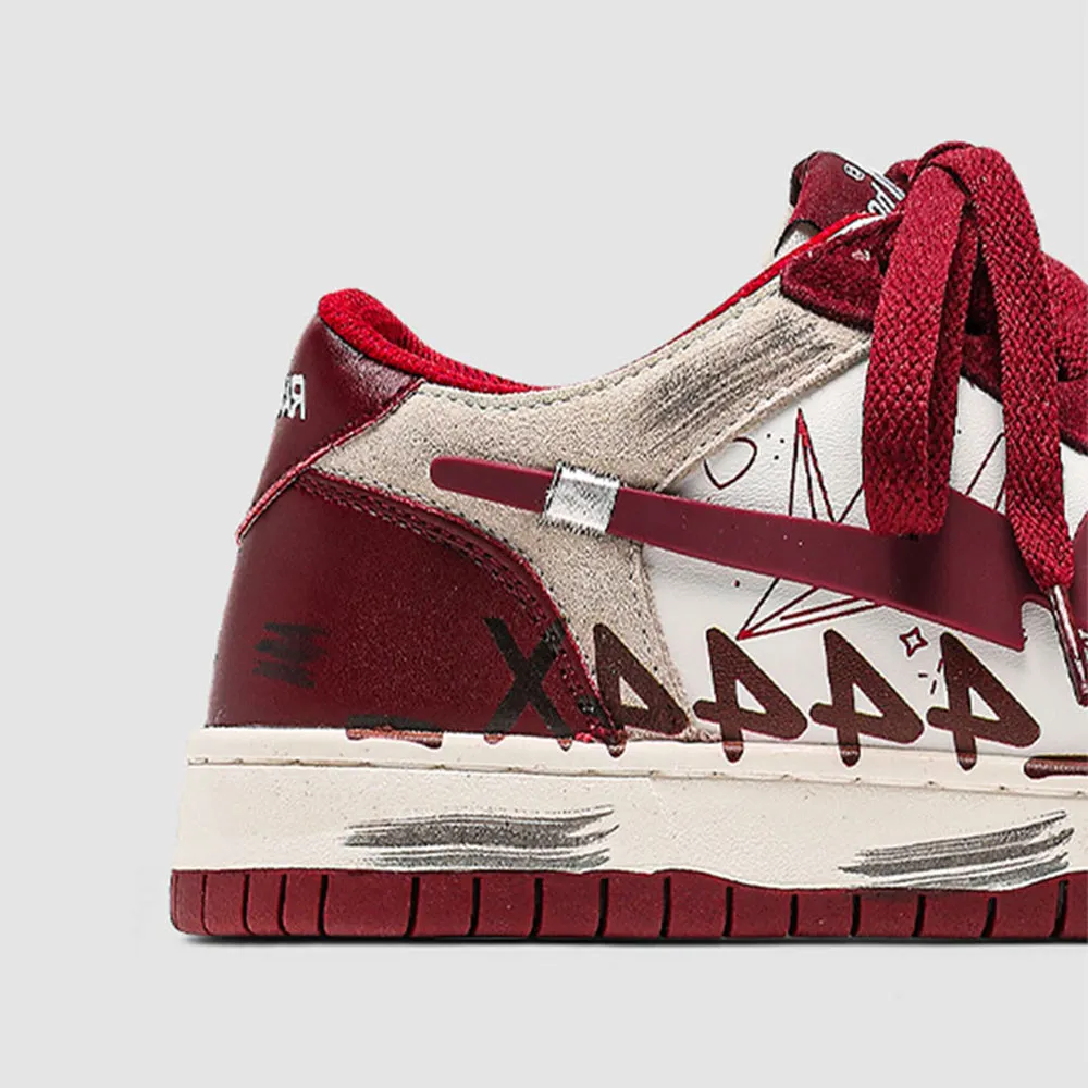 H-Block | Street Canvas Patchwork Red Casual Sneakers
