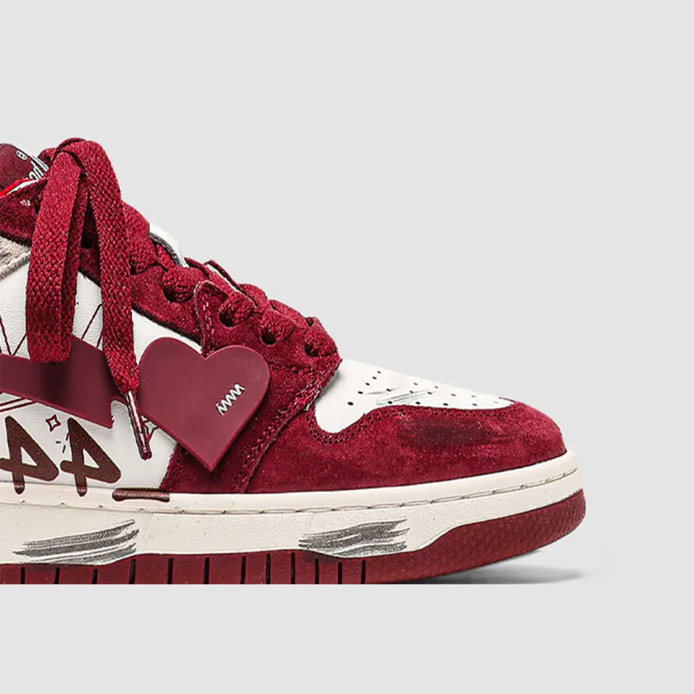 H-Block | Street Canvas Patchwork Red Casual Sneakers