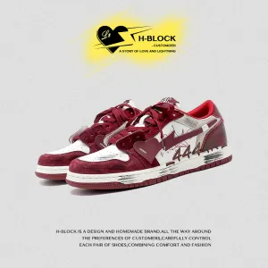 H-Block | Street Canvas Patchwork Red Casual Sneakers