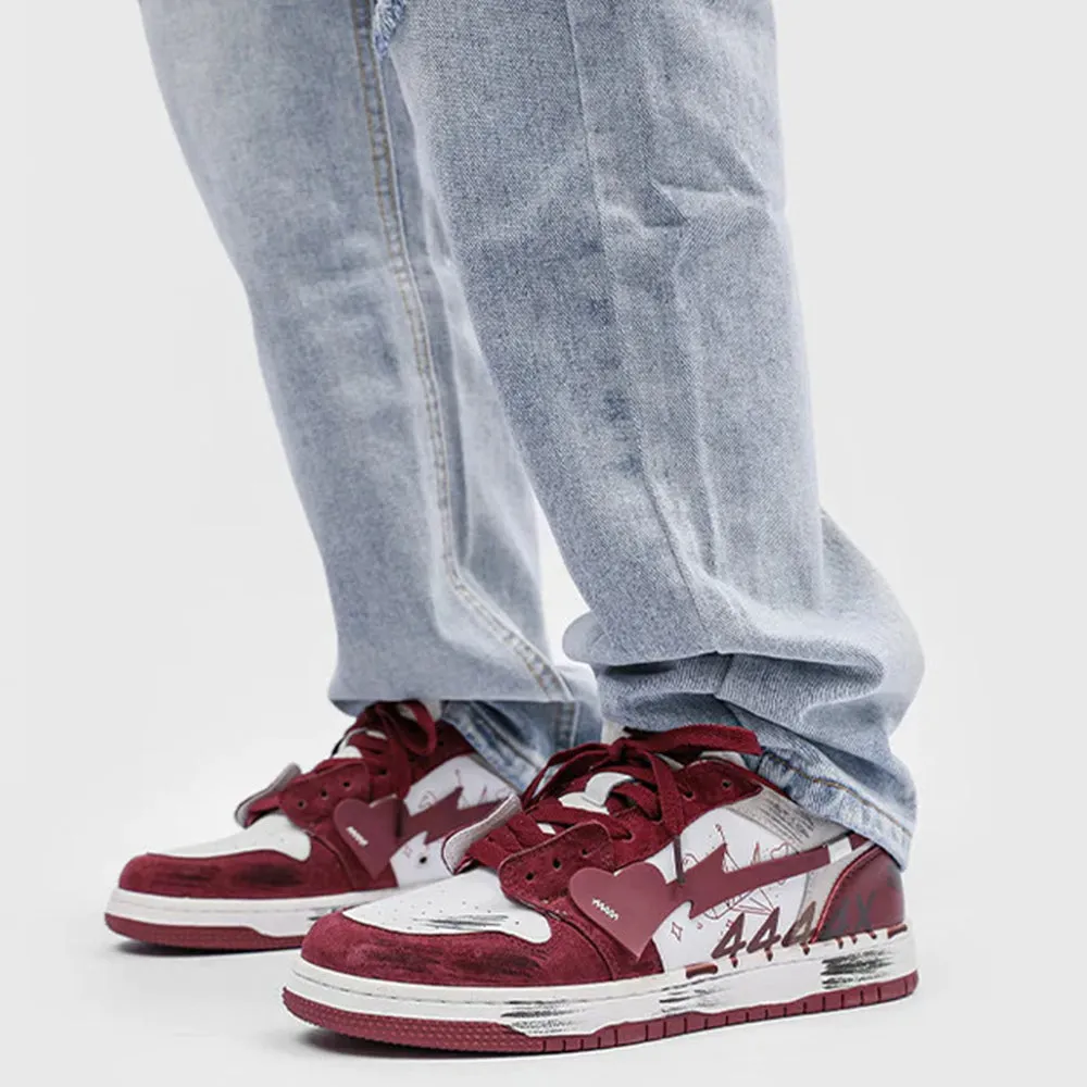 H-Block | Street Canvas Patchwork Red Casual Sneakers
