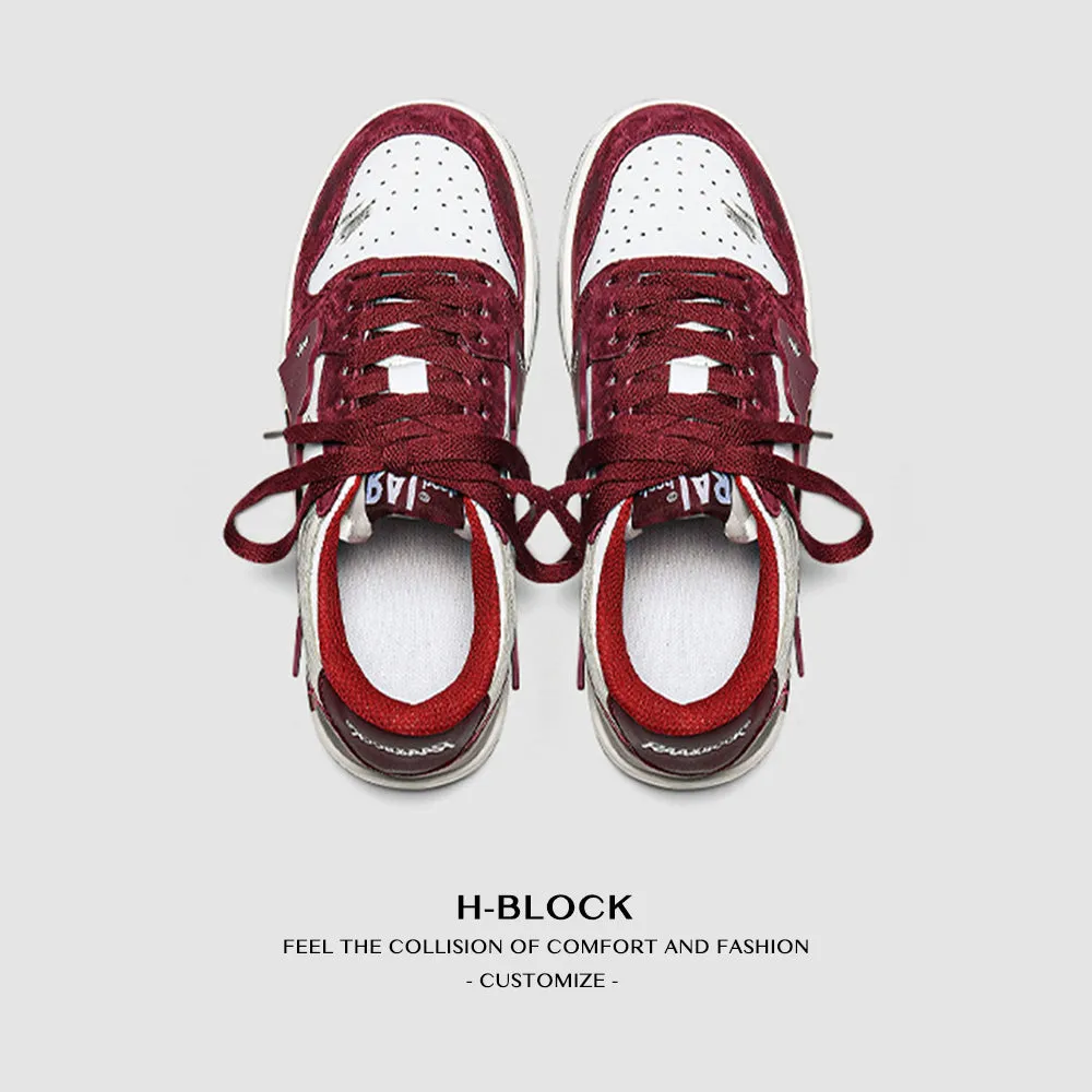H-Block | Street Canvas Patchwork Red Casual Sneakers