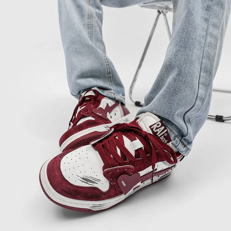 H-Block | Street Canvas Patchwork Red Casual Sneakers