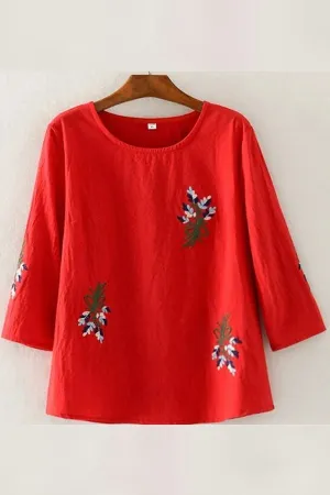Half Sleeve Embroidery Blouse