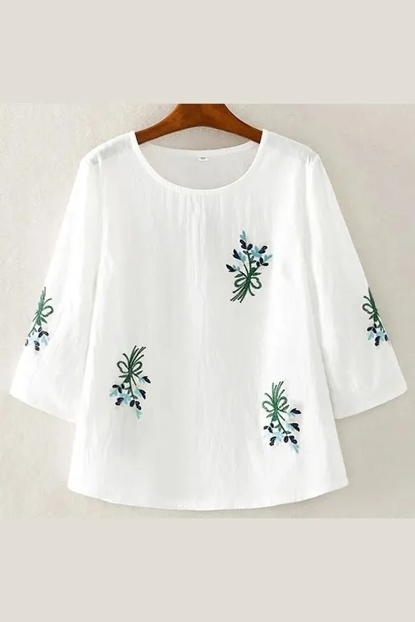 Half Sleeve Embroidery Blouse