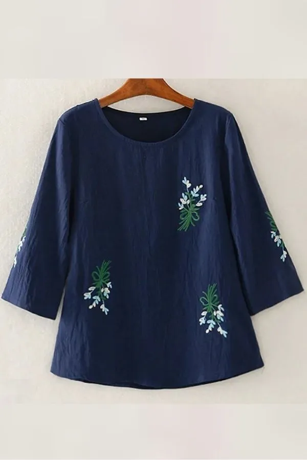 Half Sleeve Embroidery Blouse