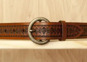 Hand Tooled Leather Belt