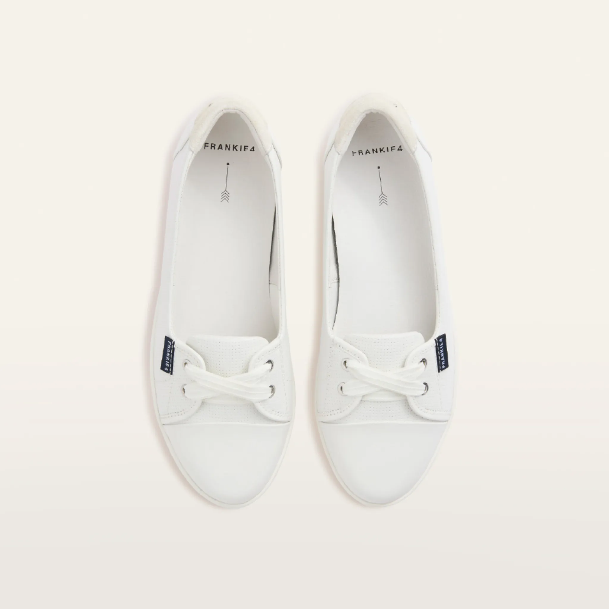 Hannah III White Punched Leather Sneakers