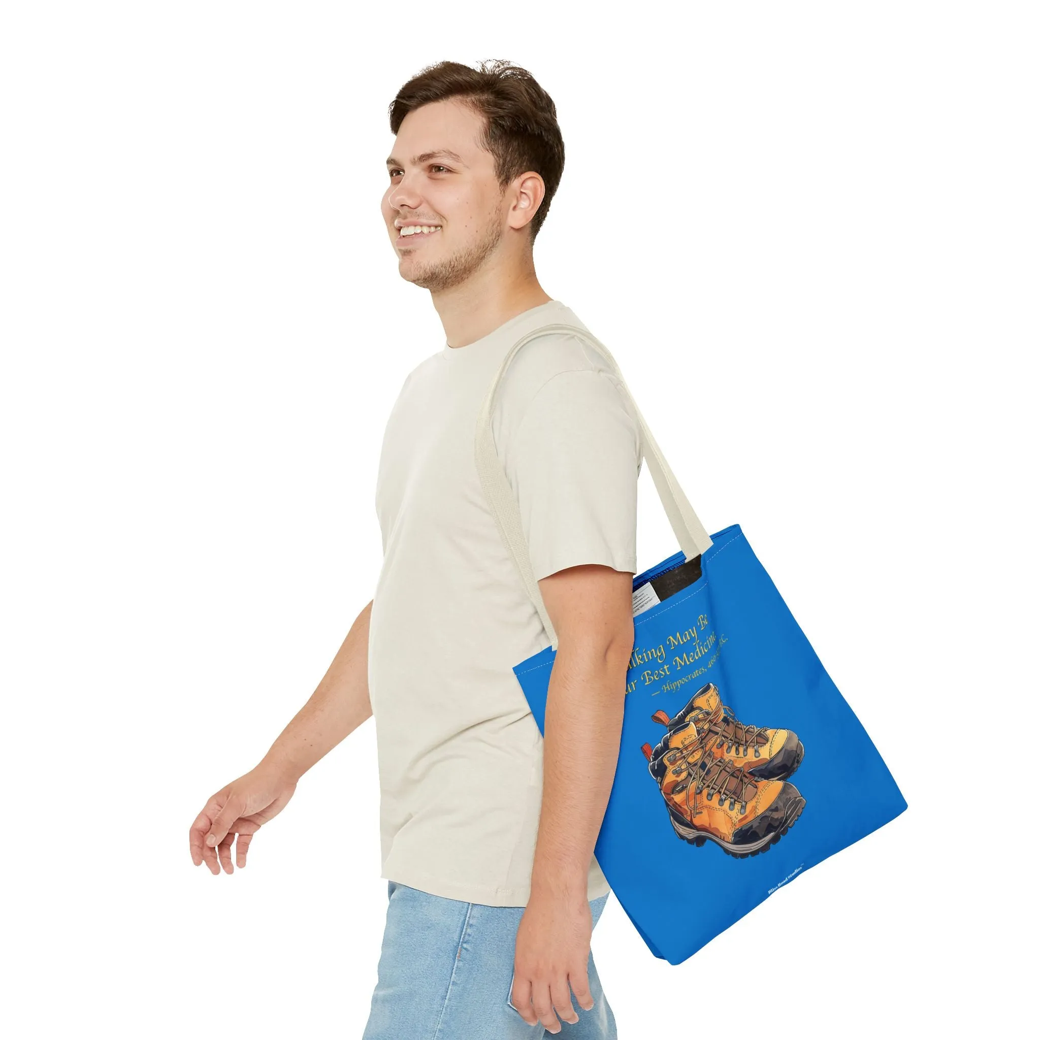 Happy Hiker Tote Bag - Stride into Wellness with Every Step! Available in 3 sizes.