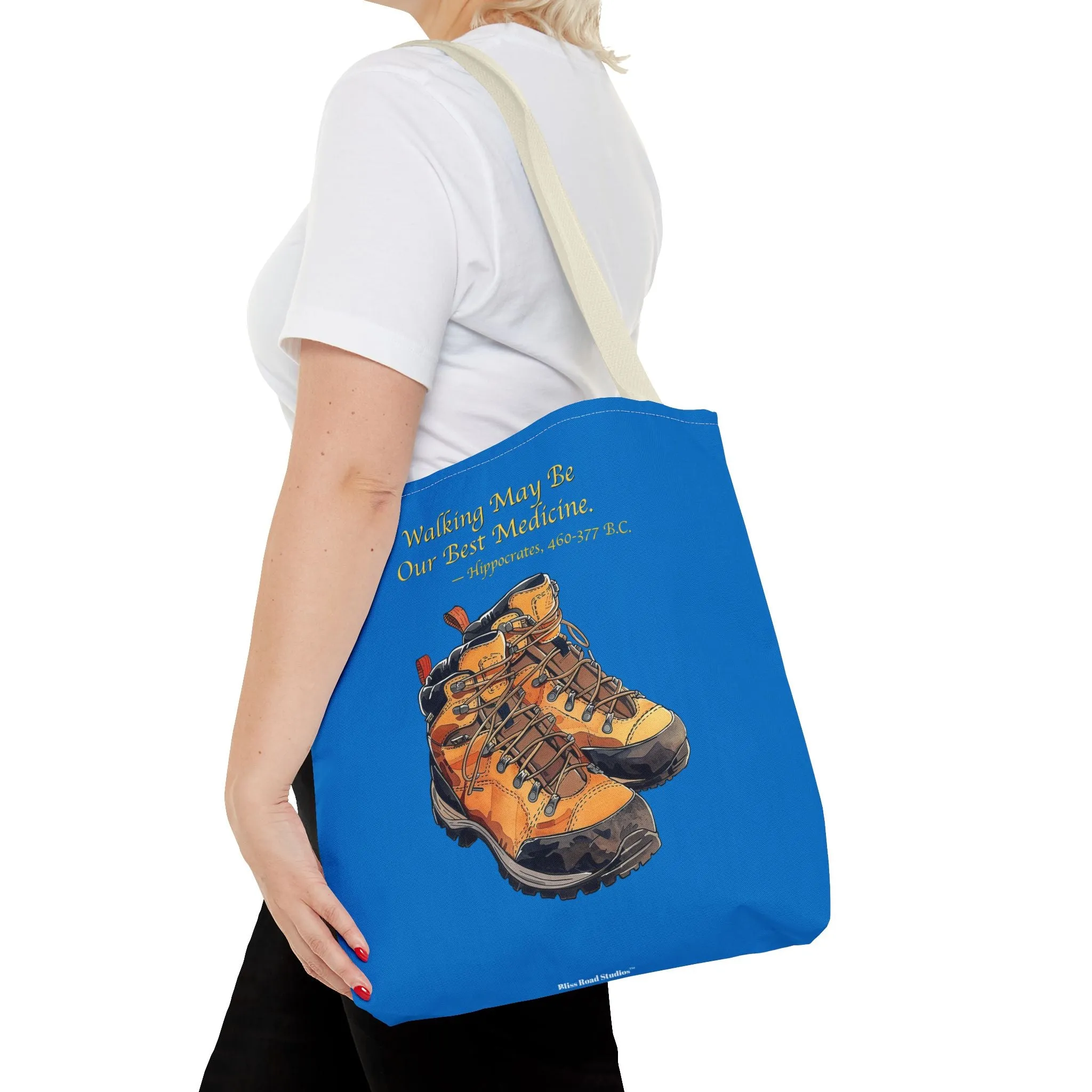 Happy Hiker Tote Bag - Stride into Wellness with Every Step! Available in 3 sizes.