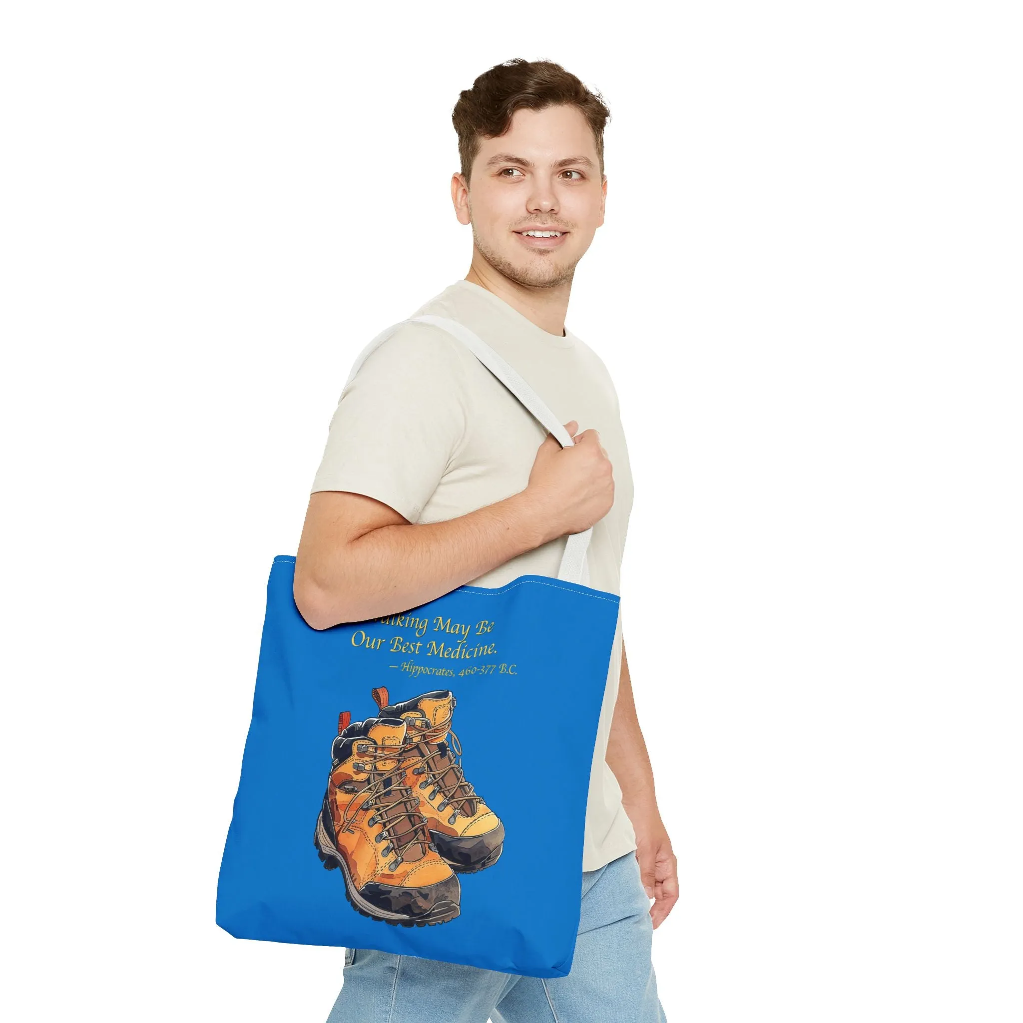 Happy Hiker Tote Bag - Stride into Wellness with Every Step! Available in 3 sizes.