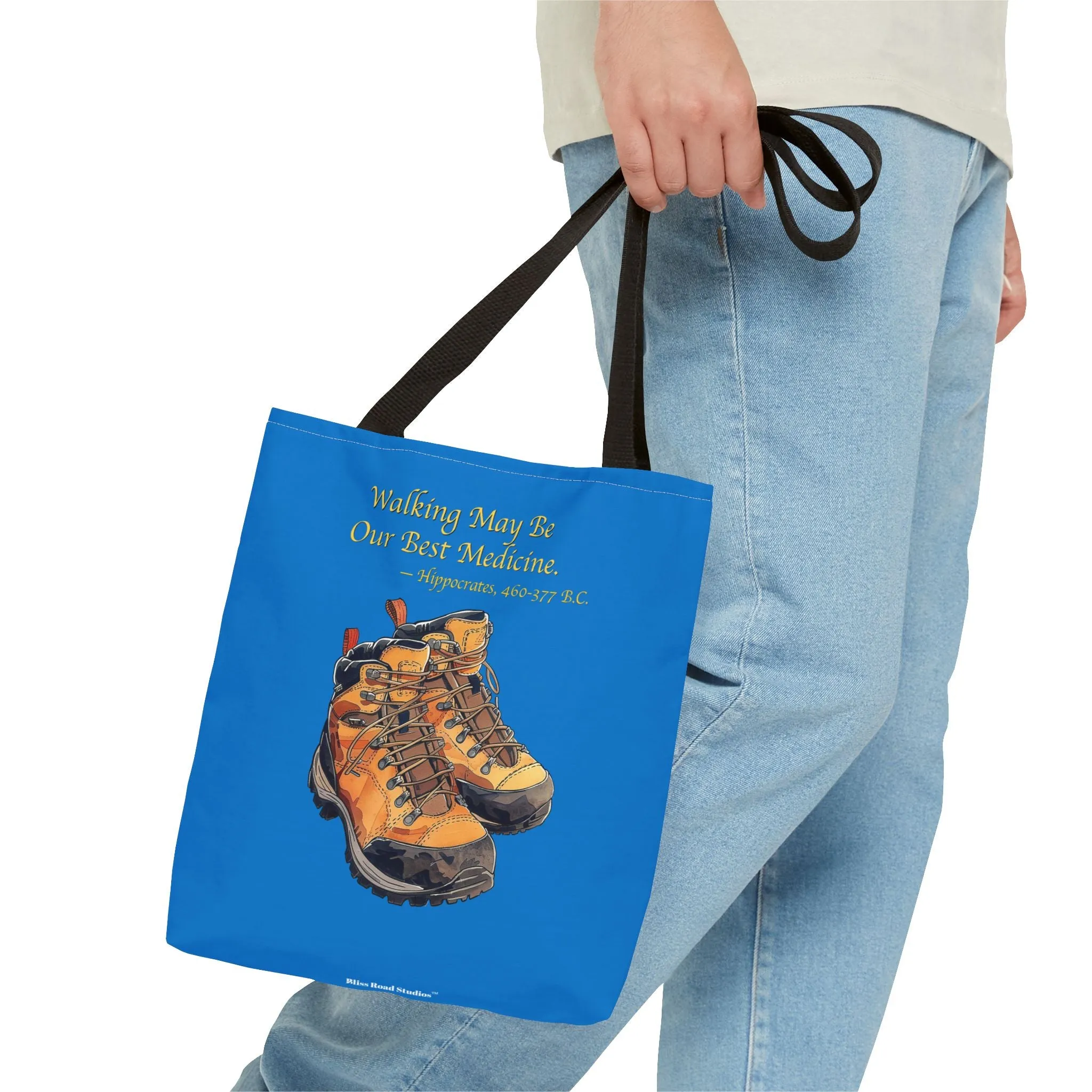 Happy Hiker Tote Bag - Stride into Wellness with Every Step! Available in 3 sizes.