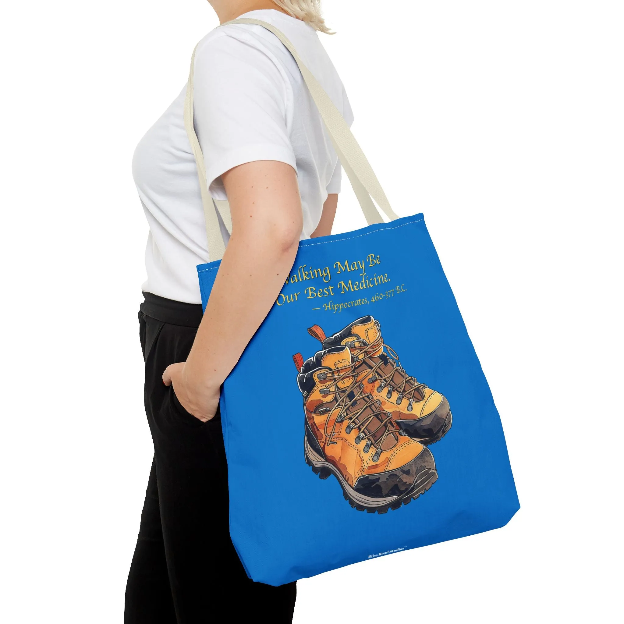 Happy Hiker Tote Bag - Stride into Wellness with Every Step! Available in 3 sizes.