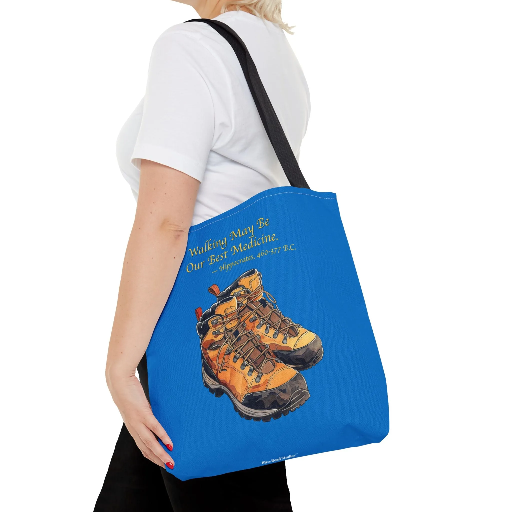 Happy Hiker Tote Bag - Stride into Wellness with Every Step! Available in 3 sizes.