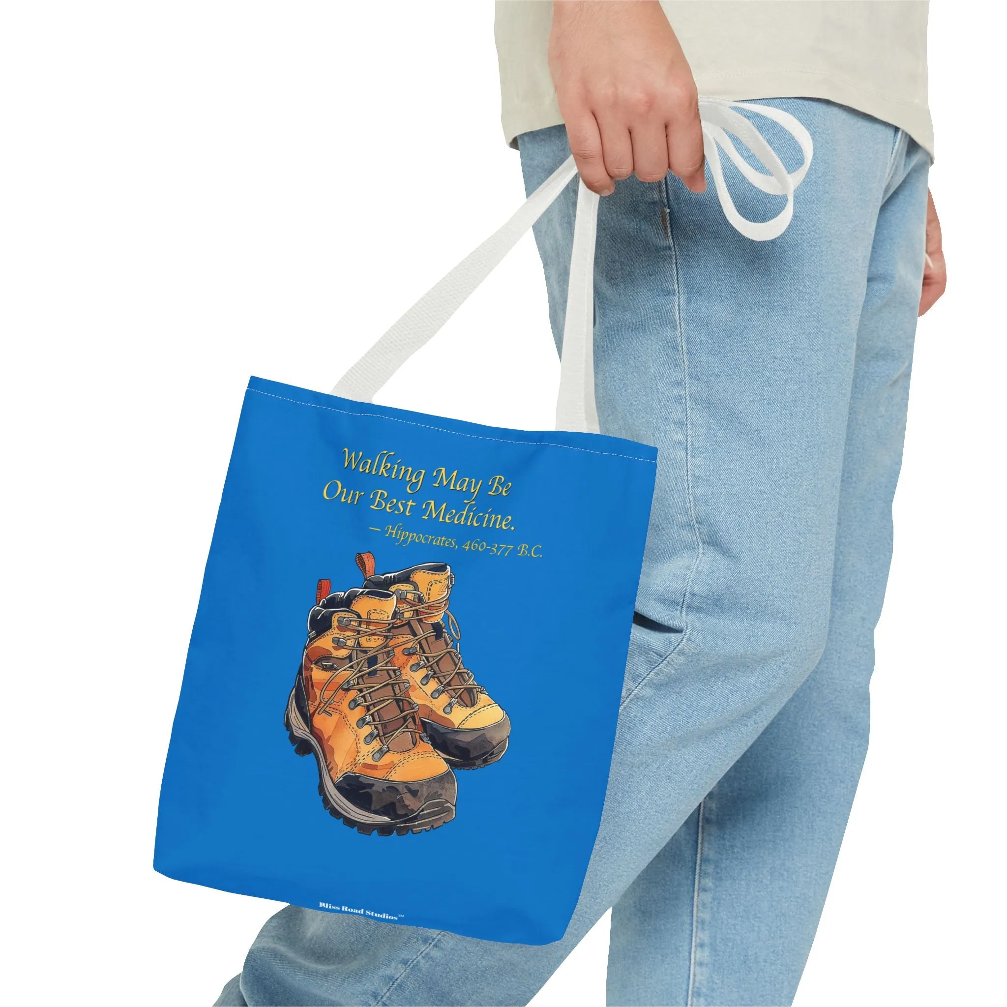 Happy Hiker Tote Bag - Stride into Wellness with Every Step! Available in 3 sizes.