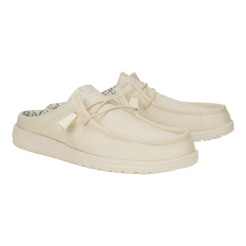 HEY DUDE- MEN'S WALLY SLIP STRETCH CANVAS MULE