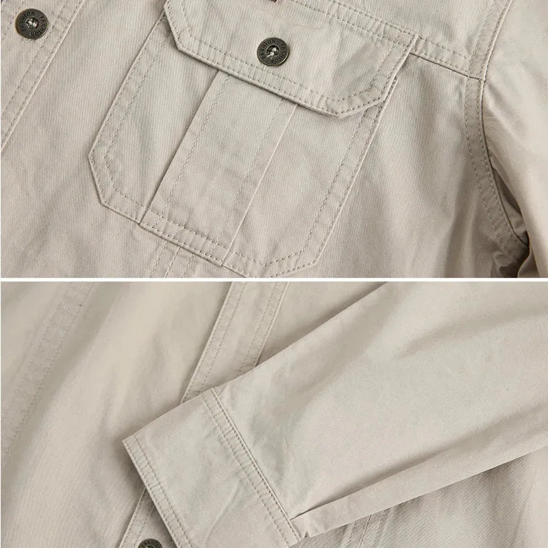 High-Quality Military Style Cotton Casual Shirt for Men