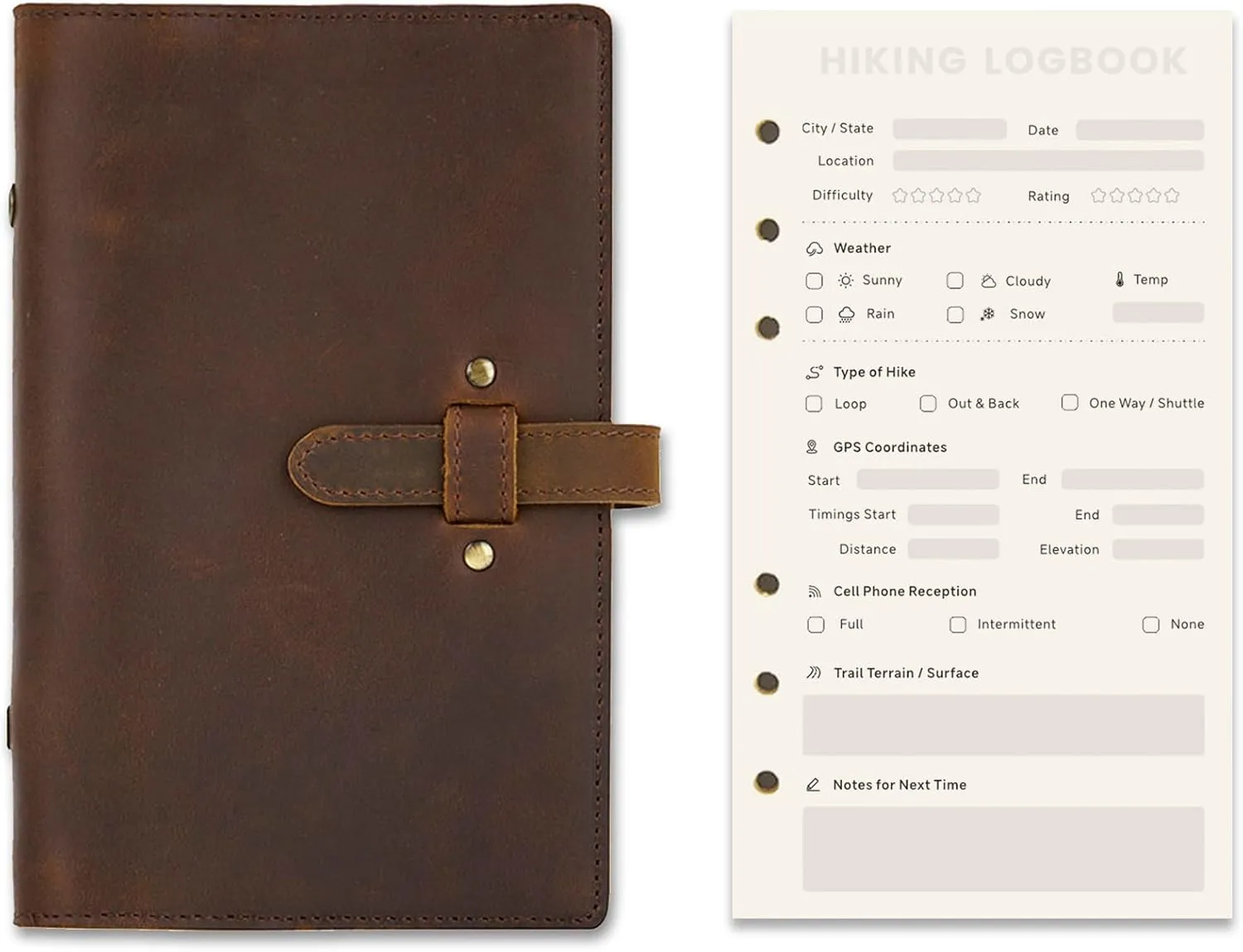 Hiking Logbook   Journal | Write-In Prompts | Trail Memories