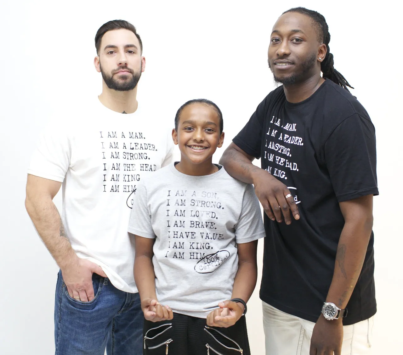 'I AM A MAN' - Casual Men's Tee - Black / Navy