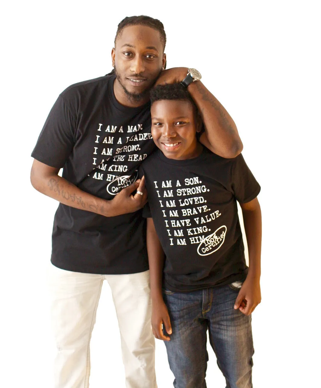 'I AM A MAN' - Casual Men's Tee - Black / Navy
