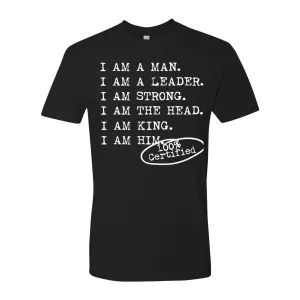 'I AM A MAN' - Casual Men's Tee - Black / Navy