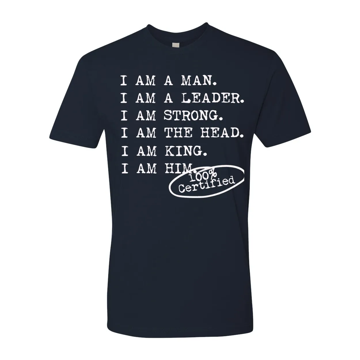 'I AM A MAN' - Casual Men's Tee - Black / Navy