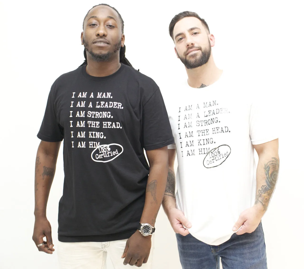 'I AM A MAN' - Casual Men's Tee - Black / Navy