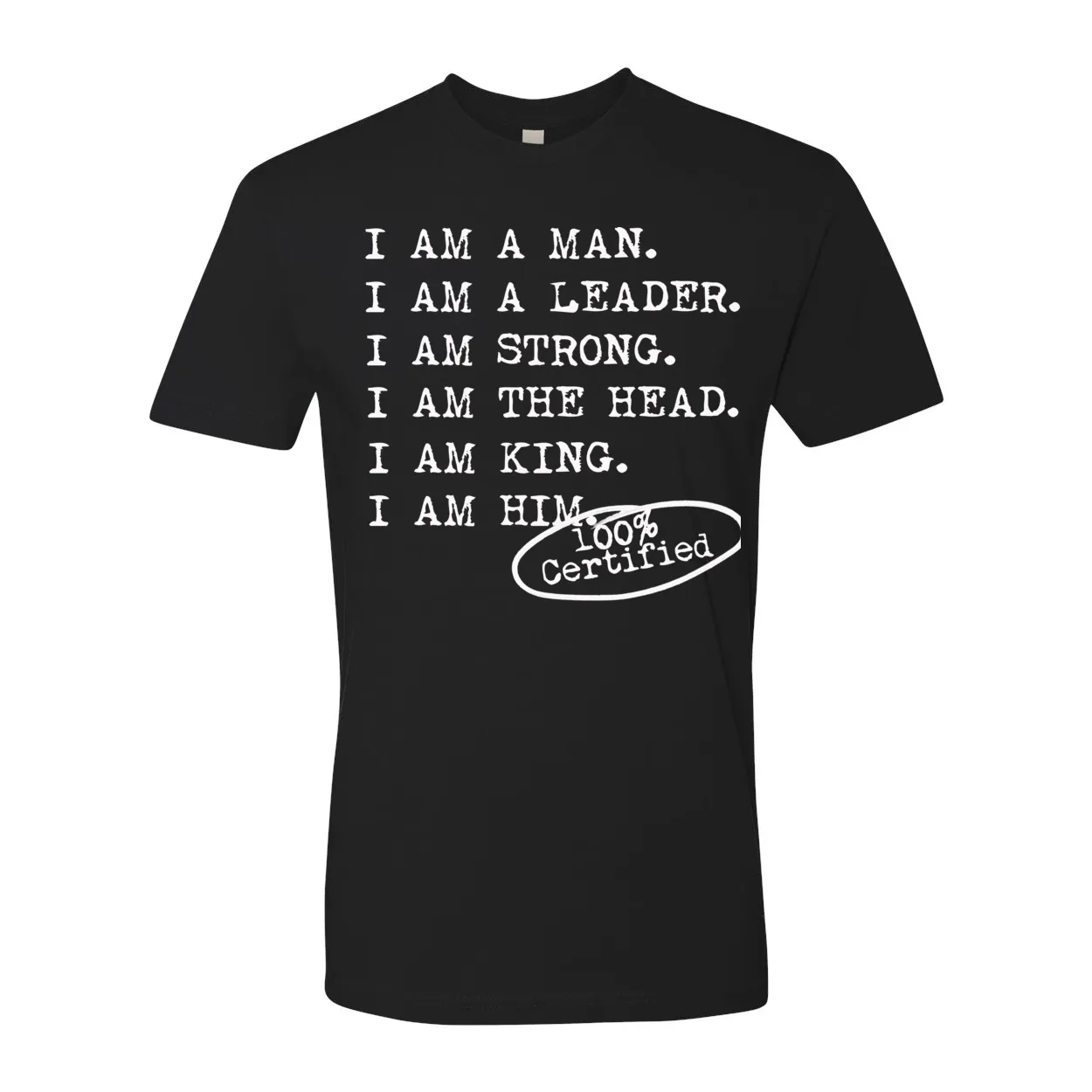 'I AM A MAN' - Casual Men's Tee - Black / Navy