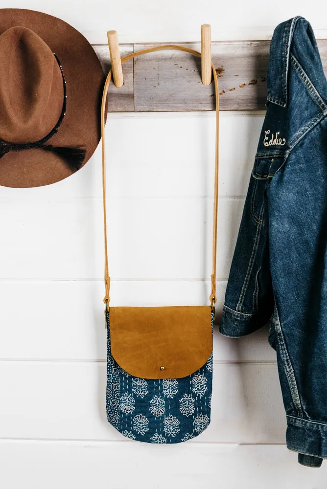 Indigo   Leather Crossbody Bags