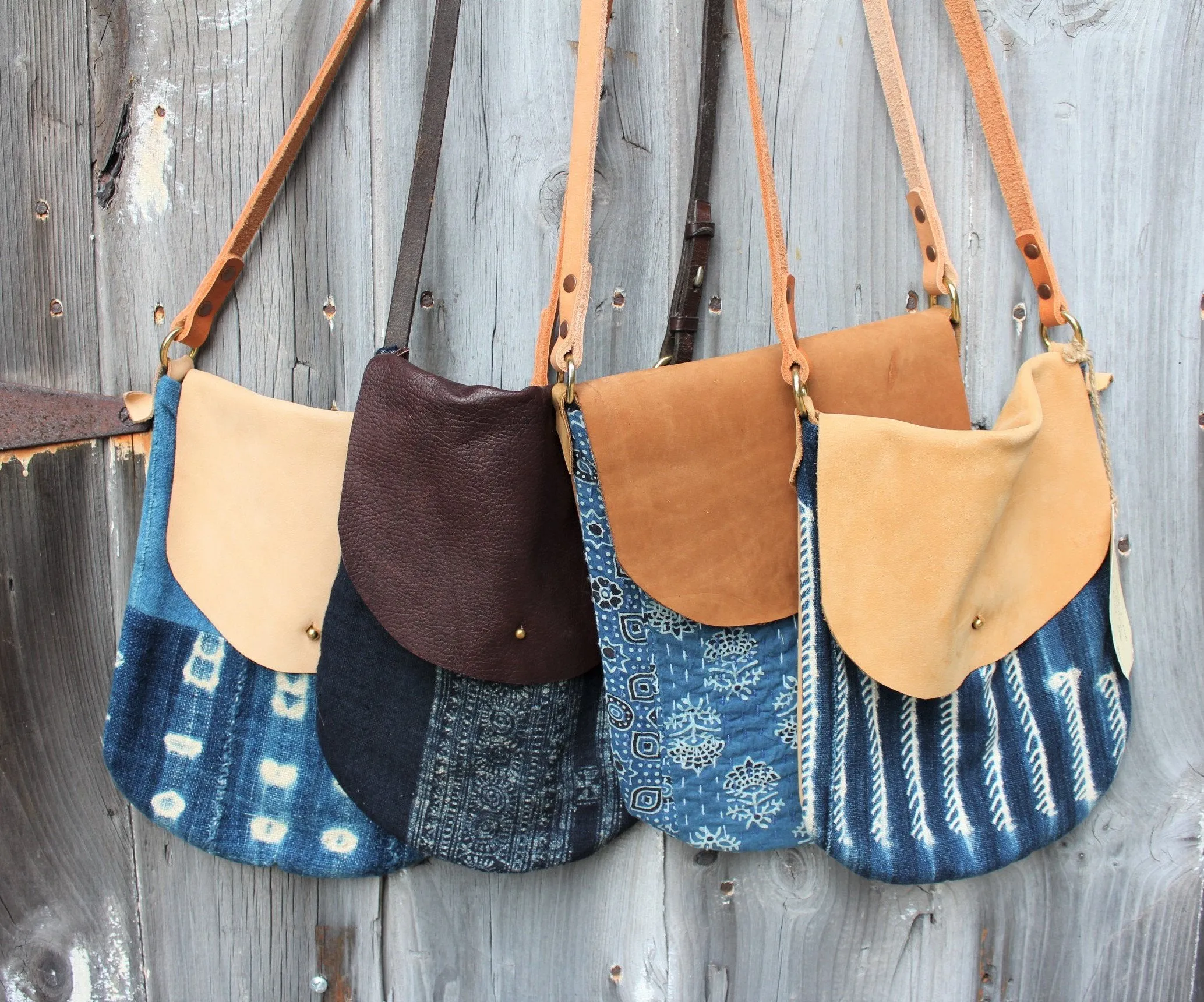 Indigo   Leather Crossbody Bags