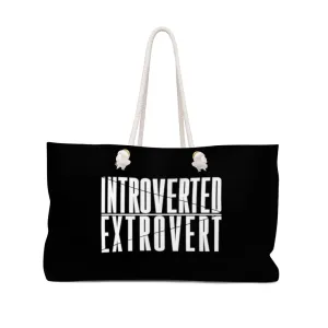Introverted Extrovert Black Weekender Bag