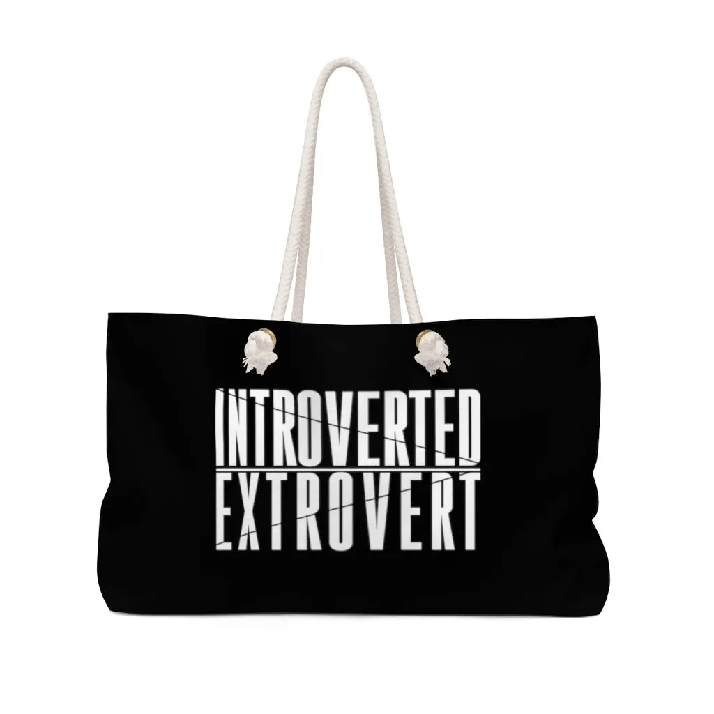 Introverted Extrovert Black Weekender Bag