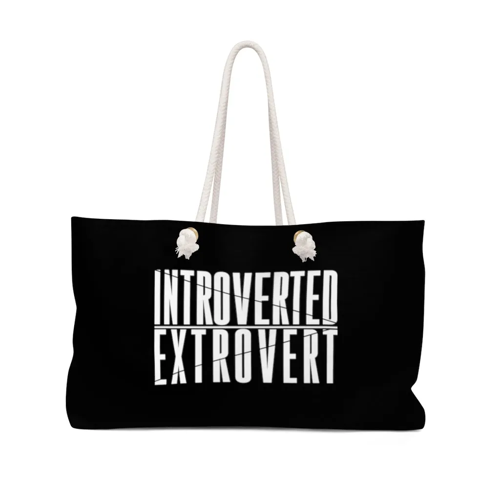Introverted Extrovert Black Weekender Bag