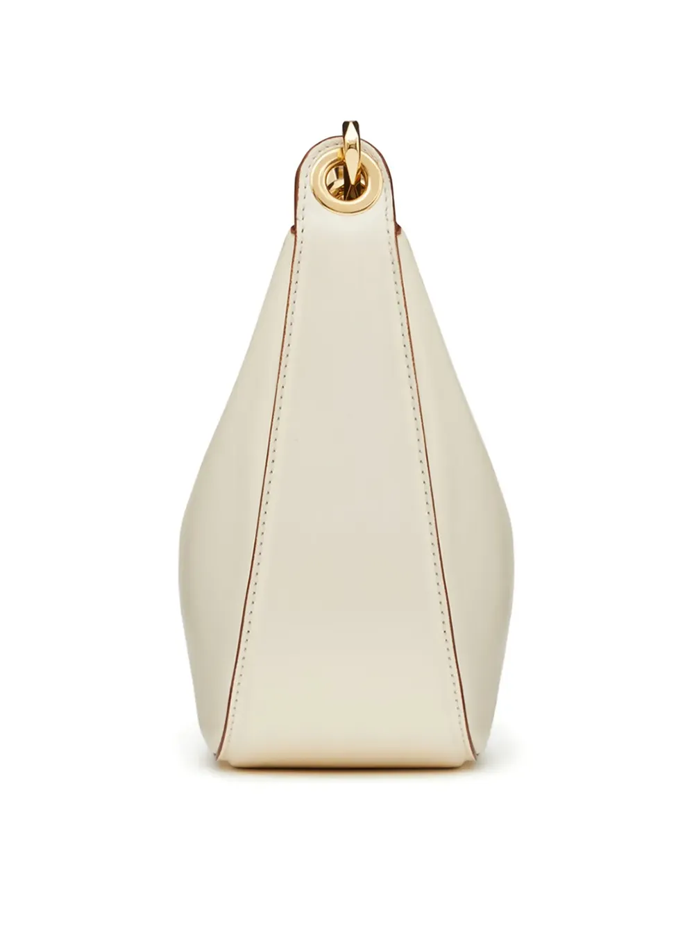 Ivory Leather Mini Hobo Vlogo Shoulder Bag