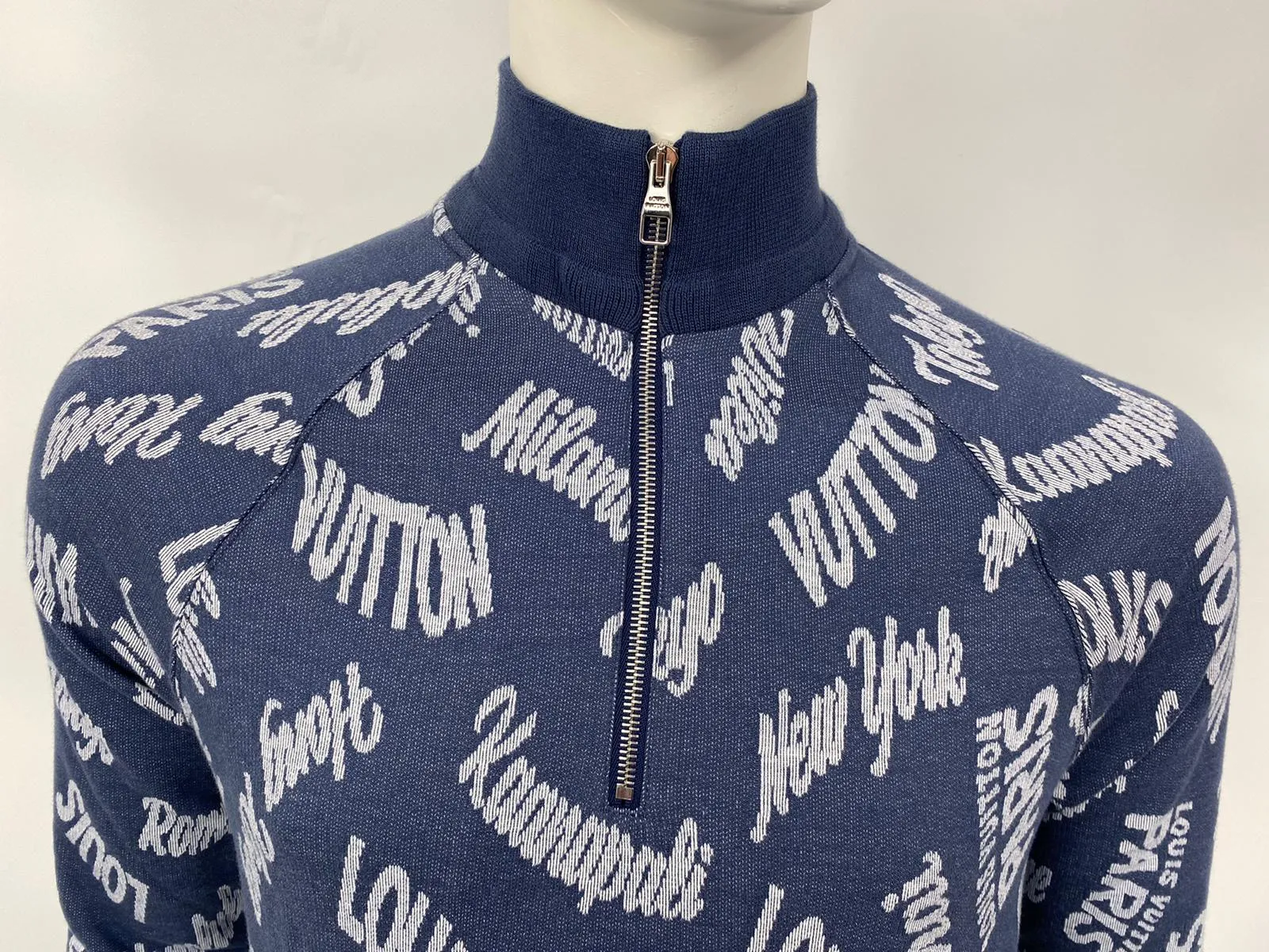 Jacquard Cities Half Zip Sweater